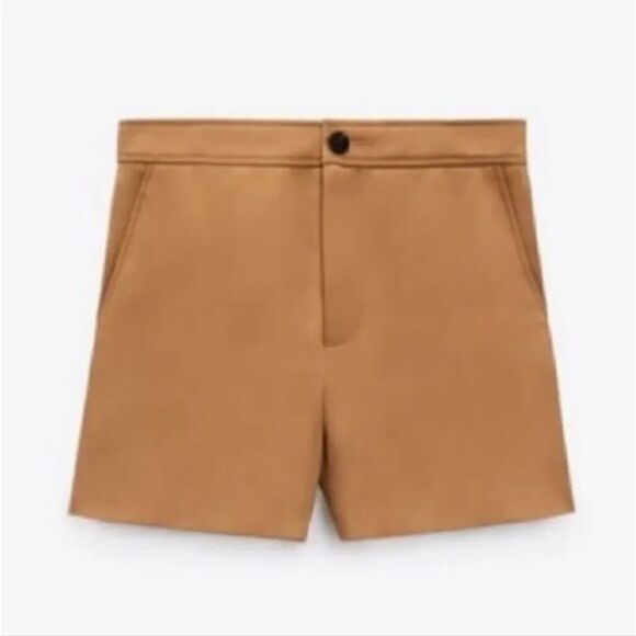 NEW Zara Blazer Jacket and Shorts Suit 2 PC Coord Set in Camel Size XS/Small - Picture 4 of 16